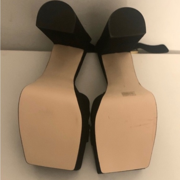 GOOD AMERICAN Suede Platform Sandals Size 8 - Picture 4 of 4